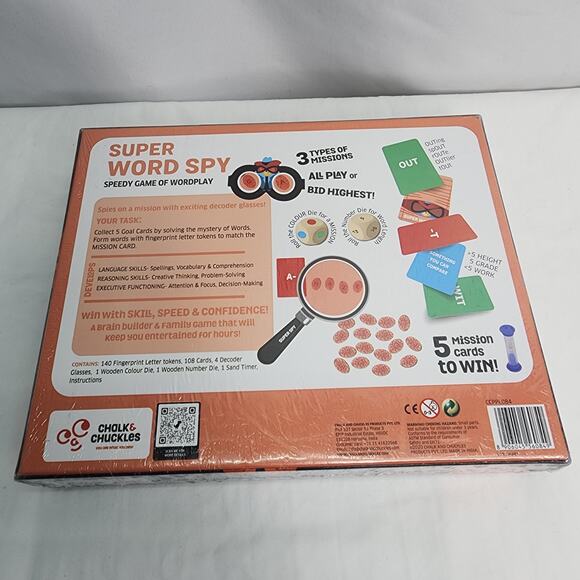Chalk and Chuckles Super Word Spy  Word Games for Kids,-Adults Age 8-99, NEW - Picture 6 of 12